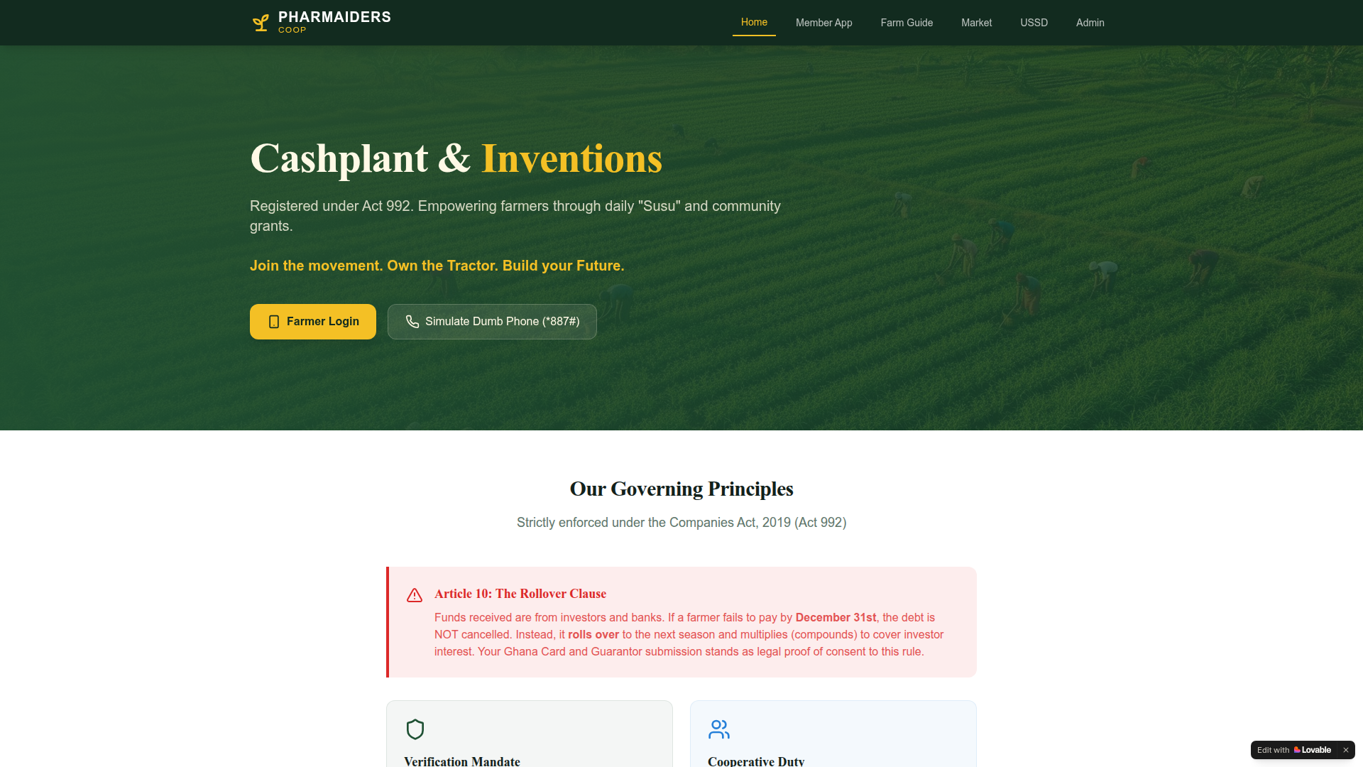 Pharmaiders Cooperative landing page preview
